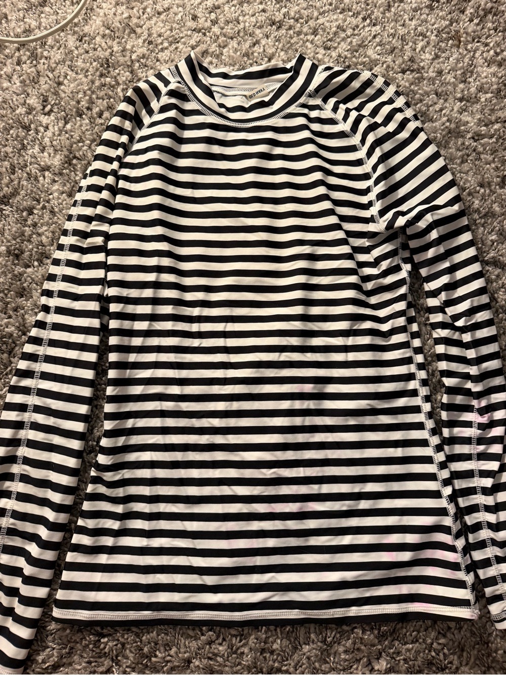 Black & White Striped Kids Long Sleeve Top